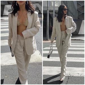 Song of Style Rylan Blazer in Beige Size XS $348 NWT BLOGGER FAV